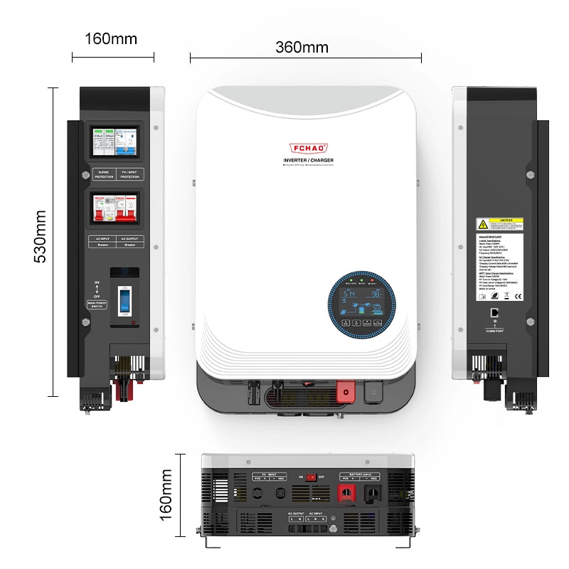 Hybrid Inverter Solar Inverter MPPT Solar Charge AC Charge 24v 48v DC to AC power